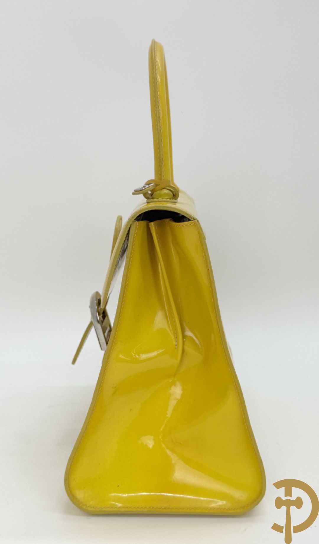 Unieke handtas Delvaux in fluo geel, model Brillant, gelimiteerde en genummerde serie 8/10, mode 2001 Landed - ontwerp van Walter Van Beirendonck uit 2001