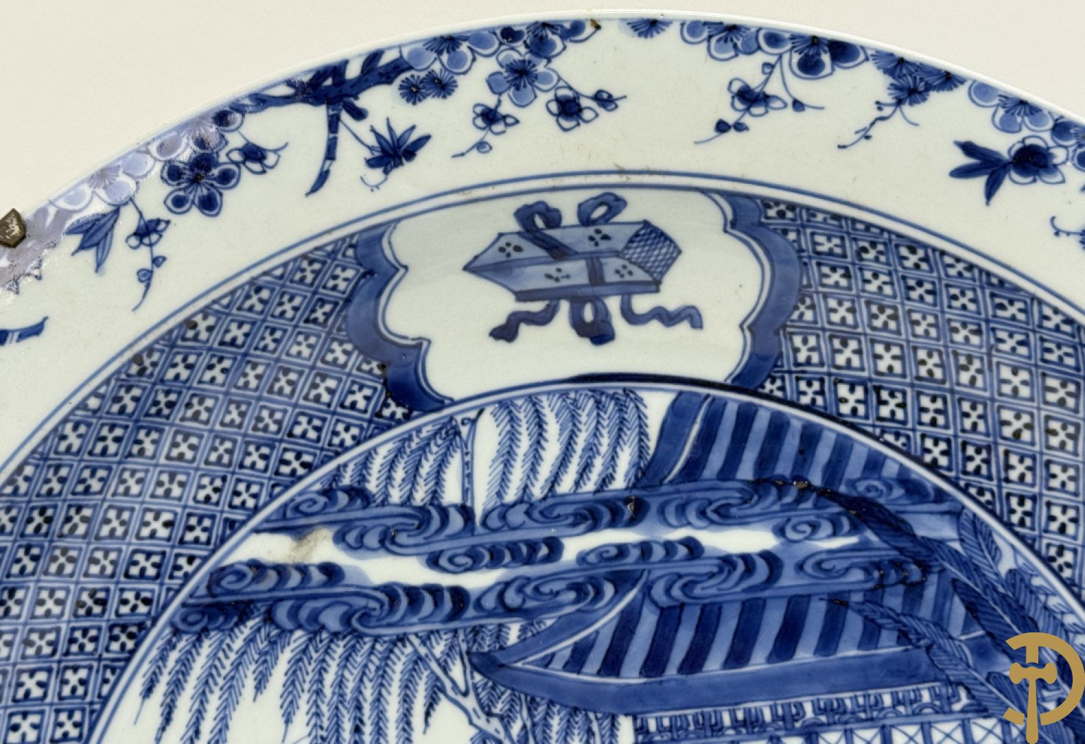 Chinese blauw/wit porseleinen schotel 