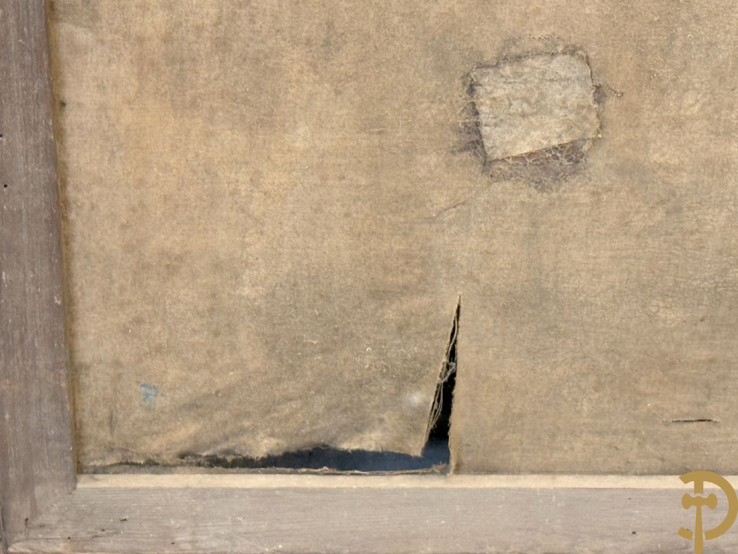 Onleesbaar getekend links onder 