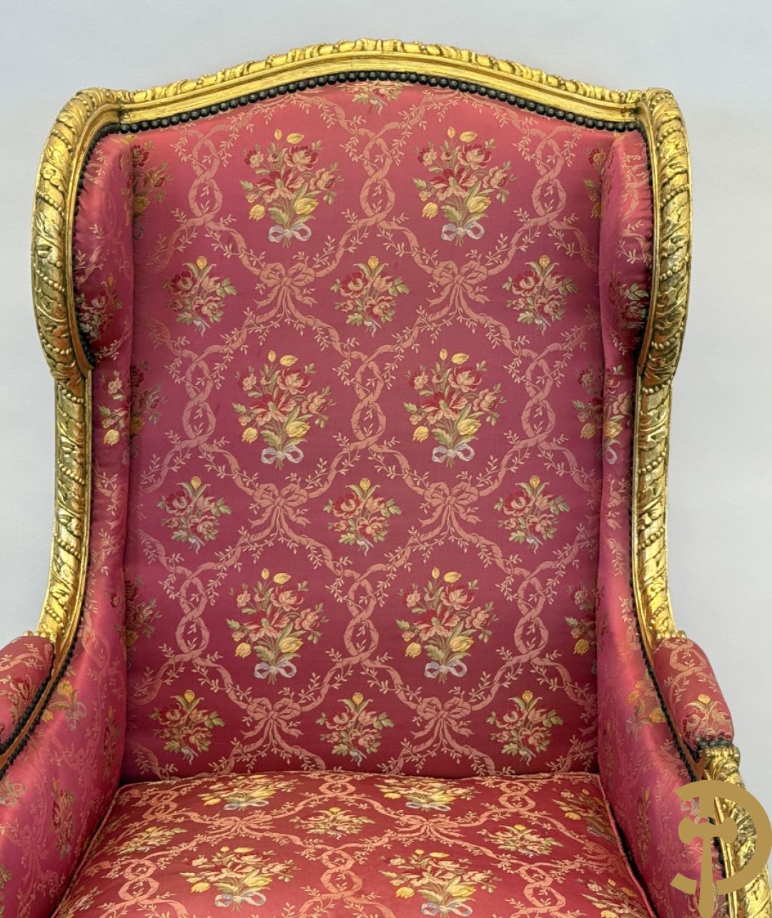 Vergulde Louis XVI armzetel met oren en bloemenstof, 19e