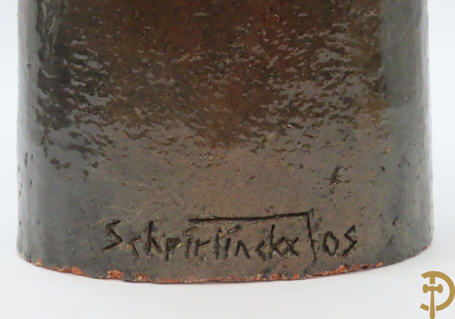 SCHEIRLINCKX Jos getekend - Karaktervol modern geglazuurd keramieken beeld van een hoofd