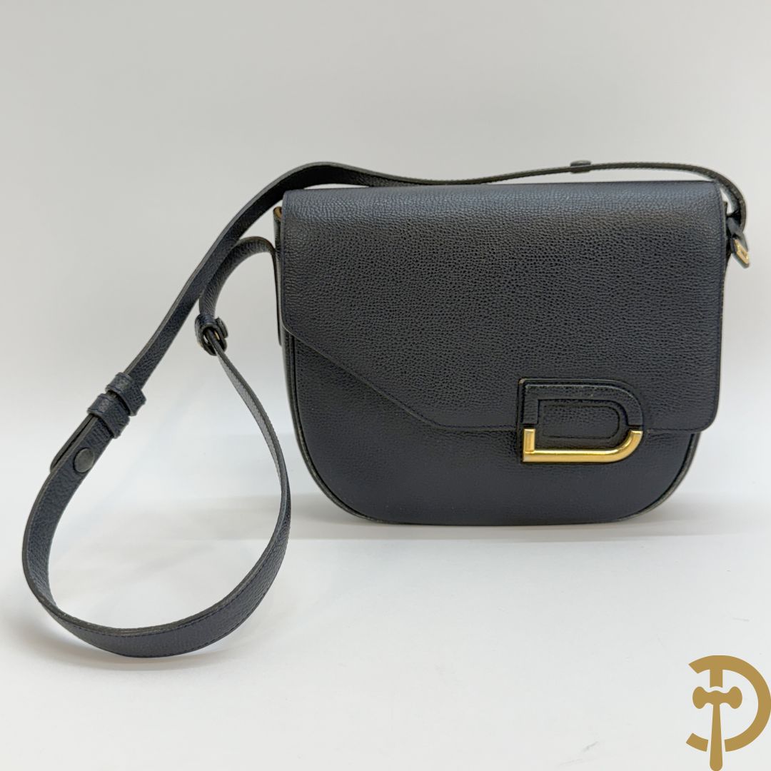 Blauwe lederen schoudertas Delvaux