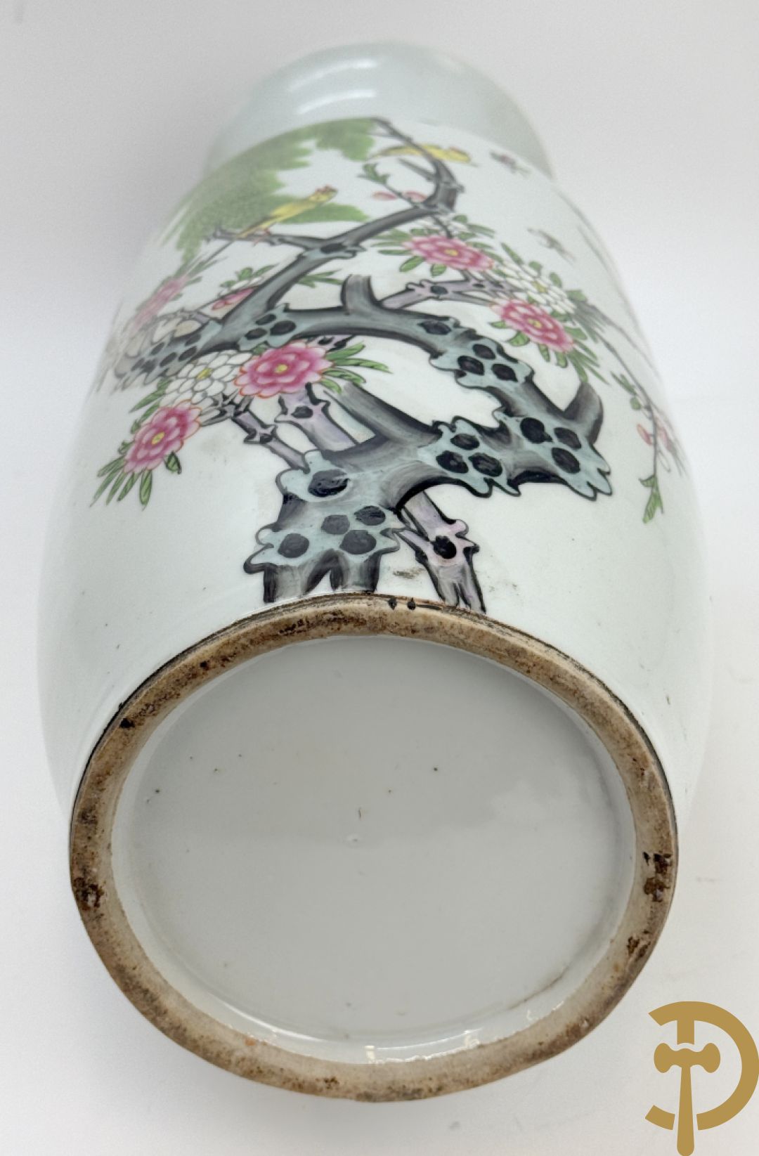 Chinese porseleinen vaas met decor van bloemen en vogels