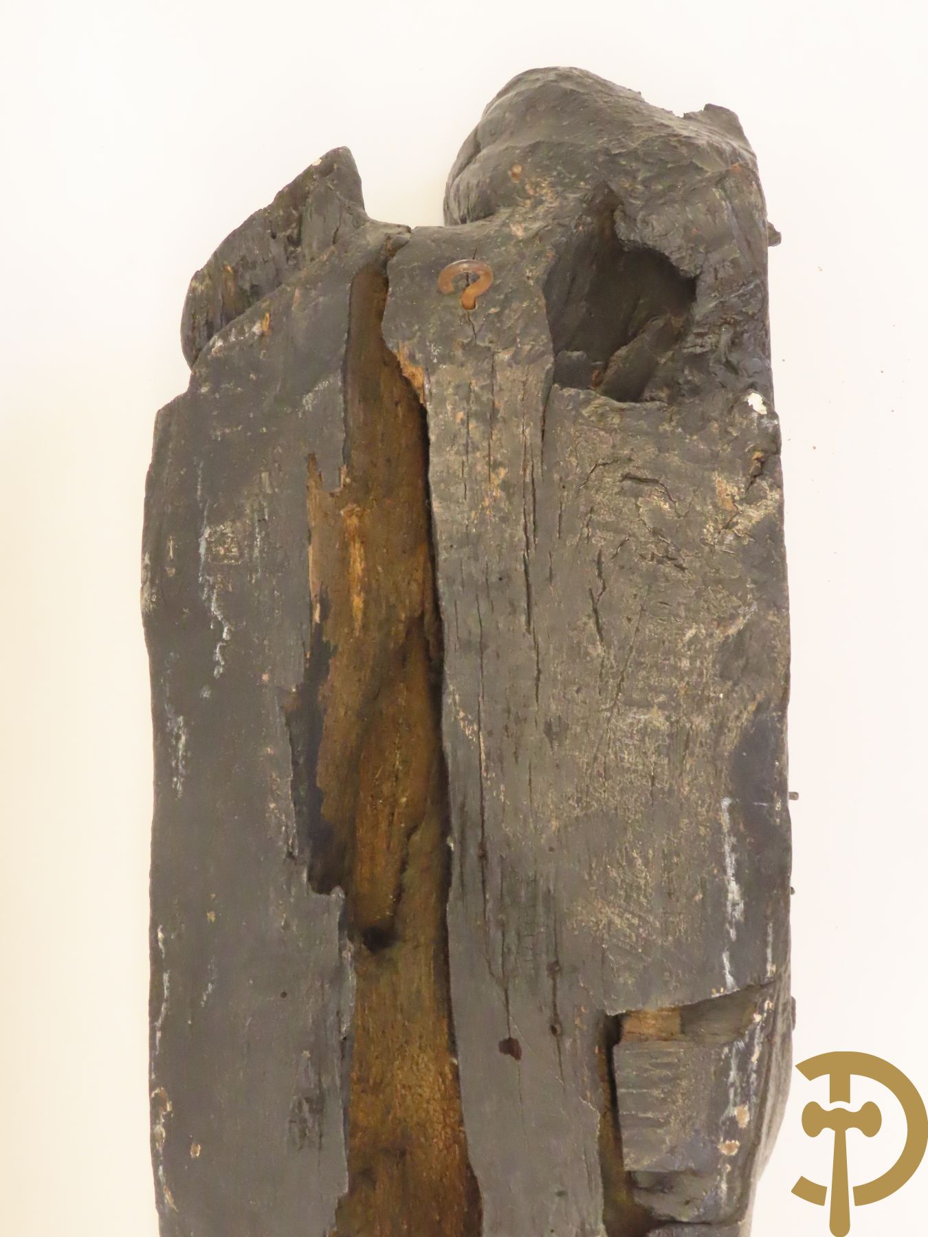 Antiek houtgesculpteerde fragment van Christus met lendendoek, 16e of 17e