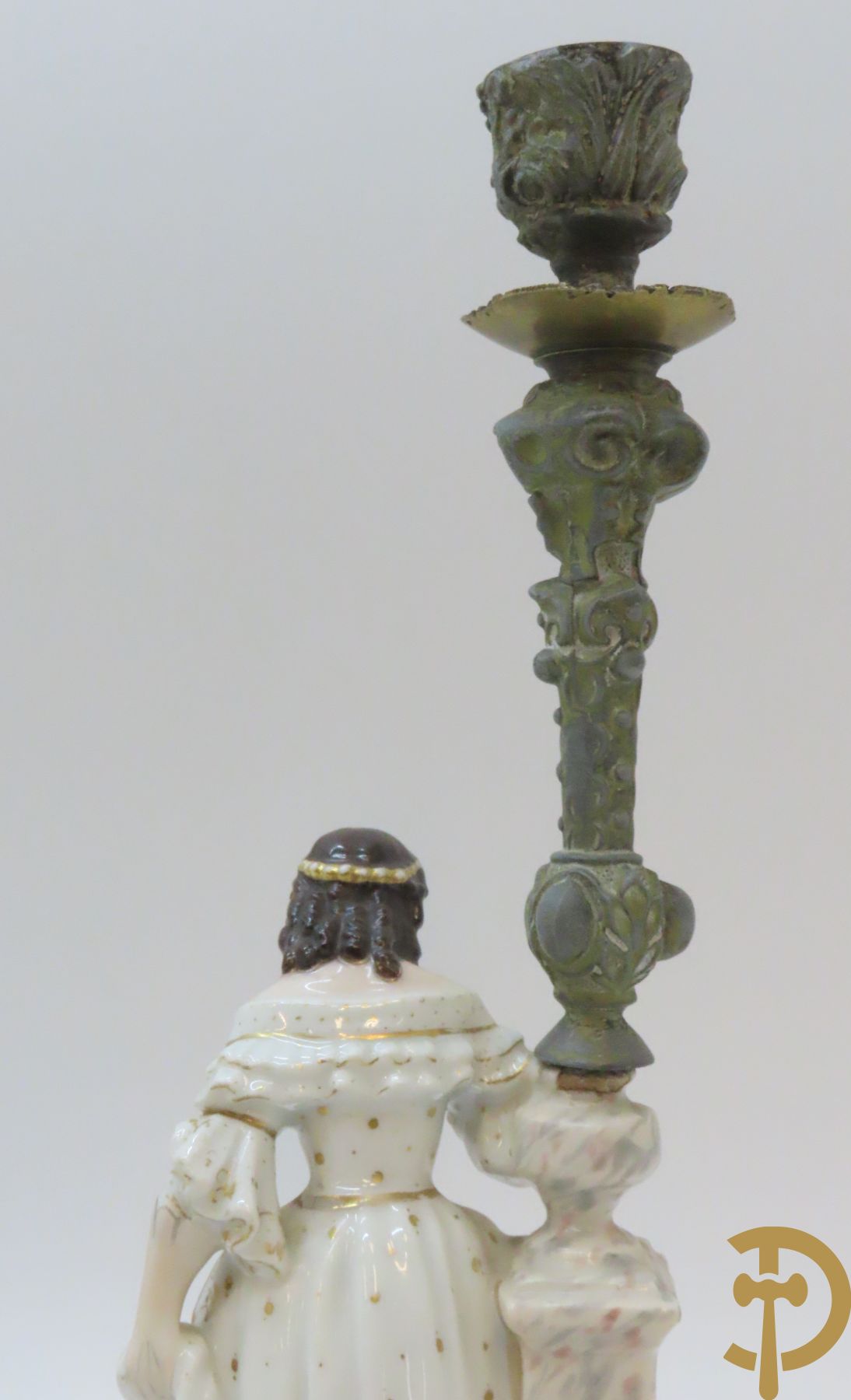 Paar porseleinen kandelaars Vieux Paris, 19e