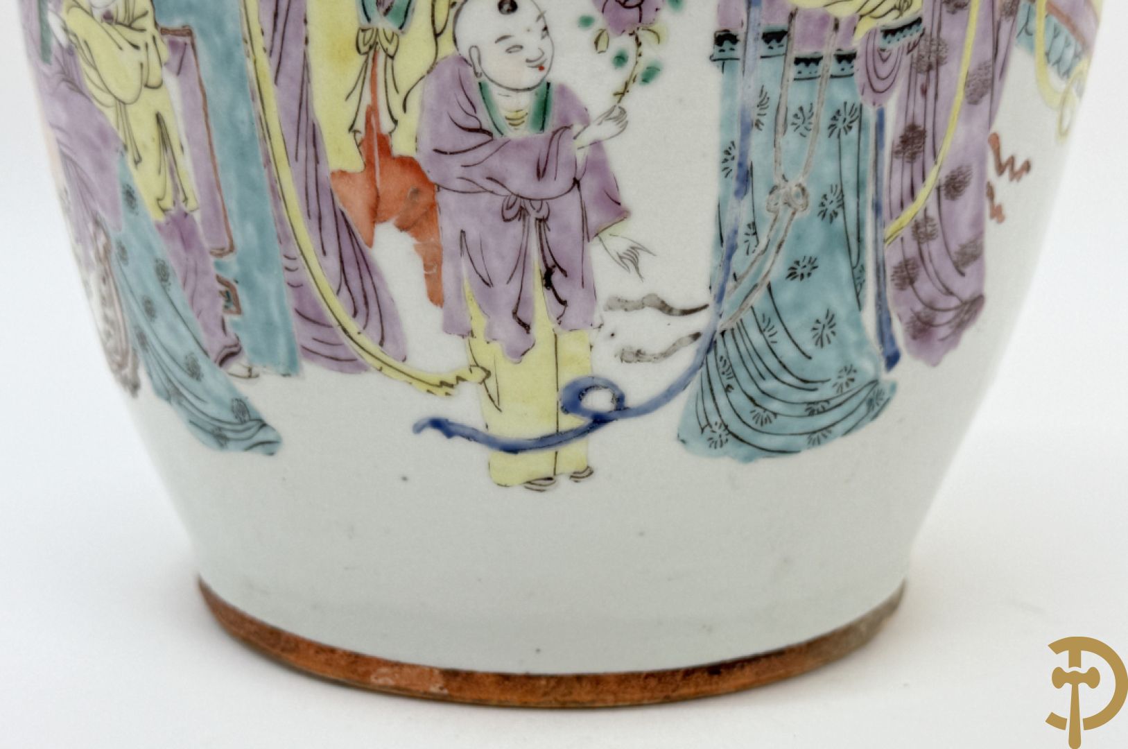 Chinese porseleinen vaas met decor van geisha