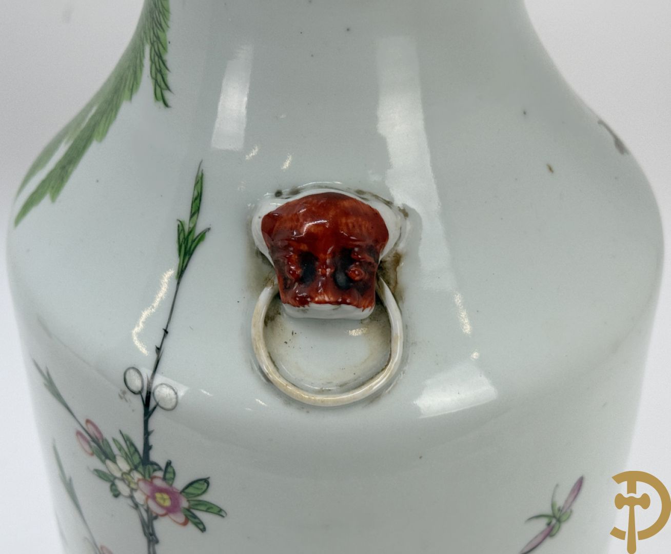 Chinese porseleinen vaas met decor van bloemen en vogels