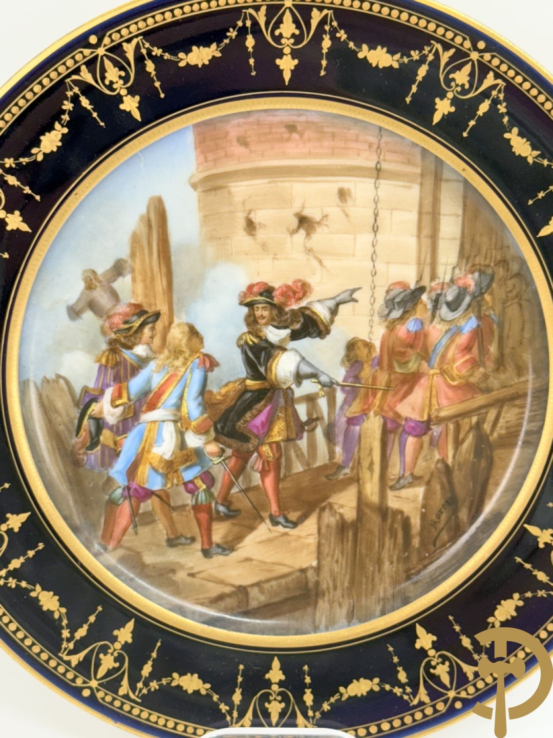 Paar handbeschilderde porseleinen Sèvres borden 