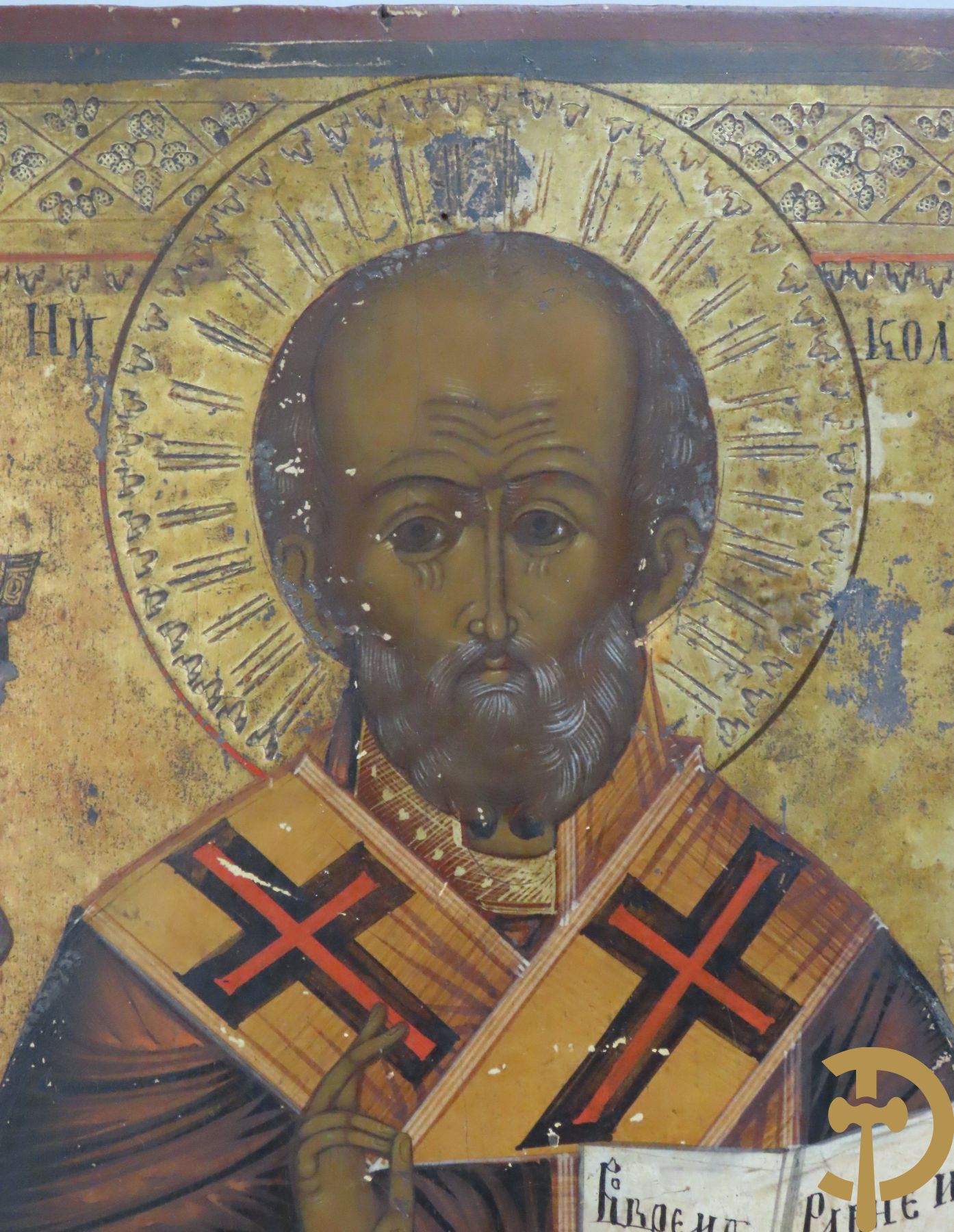 Antieke Russische ikoon met voorstelling van Petrus, 19e