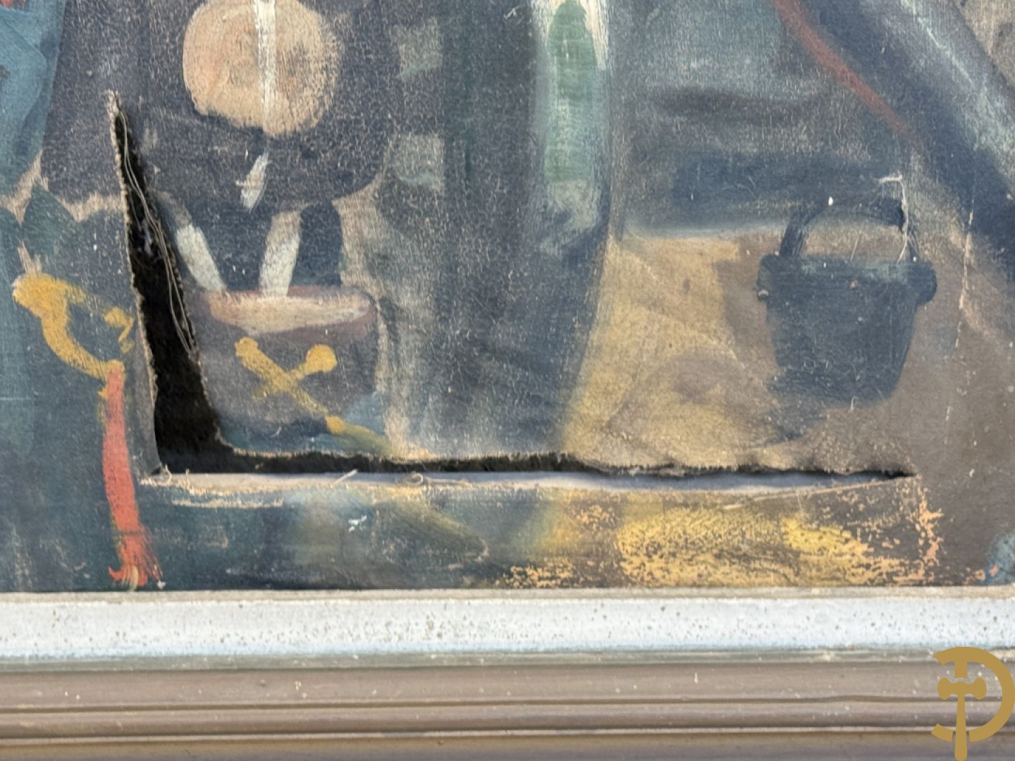 Onleesbaar getekend links onder 