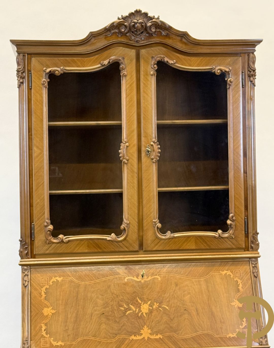 Notelaren secretaire met vitrine, Louis XV