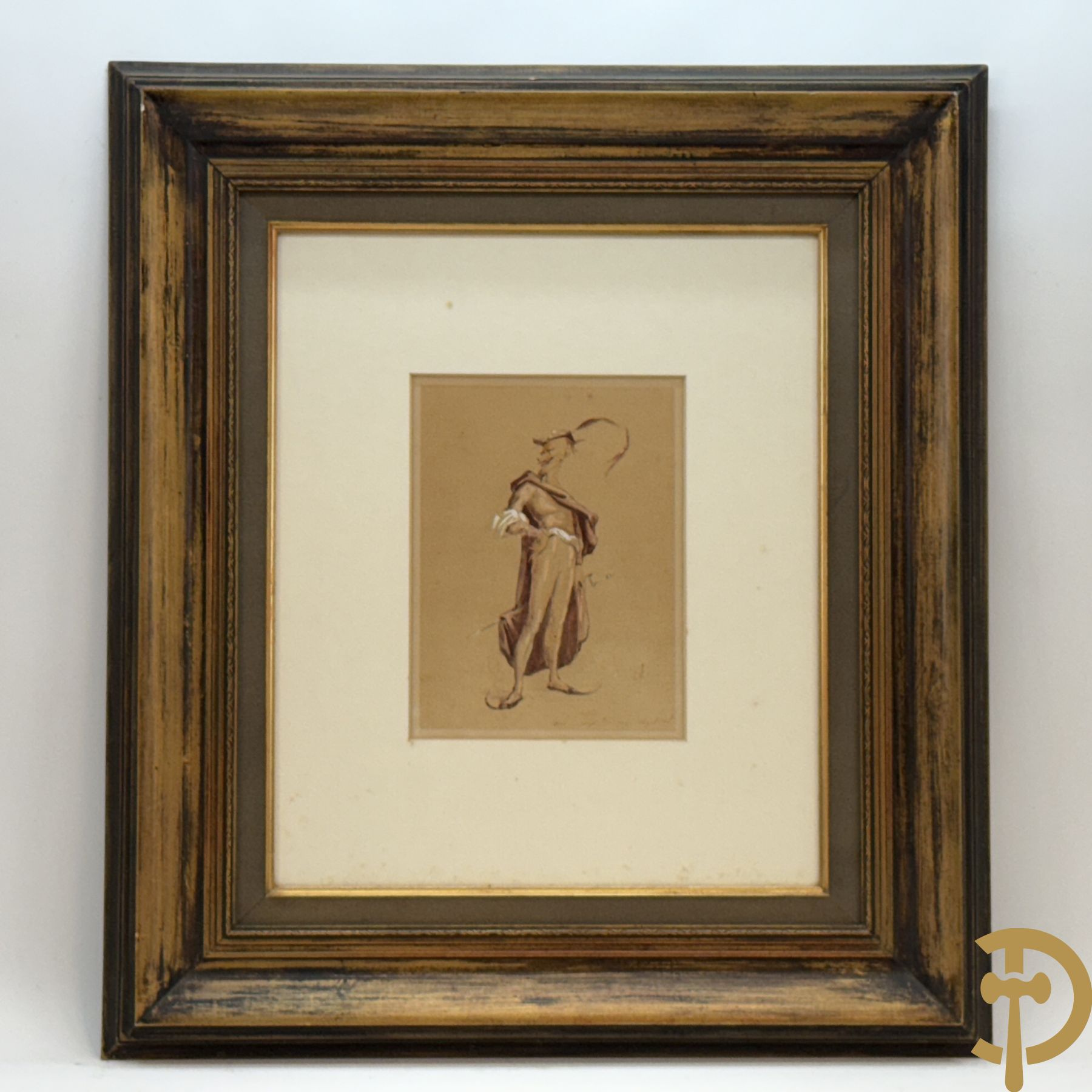 Gemonogrammeerd 'Mephisto' aquarel