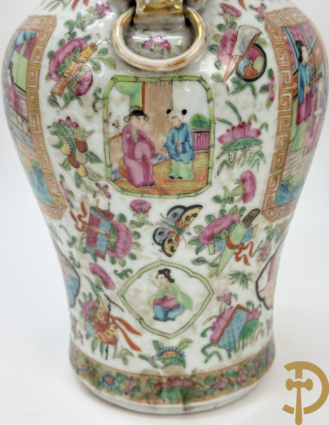 Paar Chinese porseleinen Kanton vazen