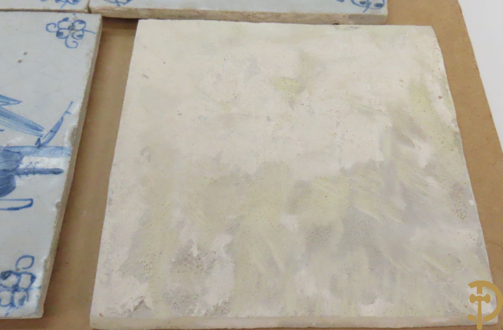 Set oude Delftse tegeltjes met landschappen, waterputten, kastelen, ...