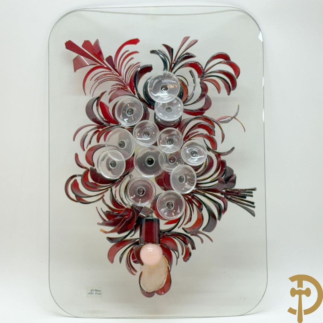 BERRE Gil getekend 1973 - Kunstwerk gemaakt van gekleurde glazen