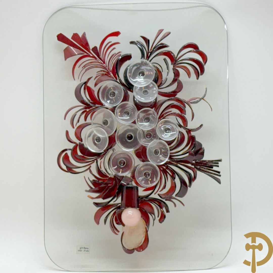 BERRE Gil getekend 1973 - Kunstwerk gemaakt van gekleurde glazen