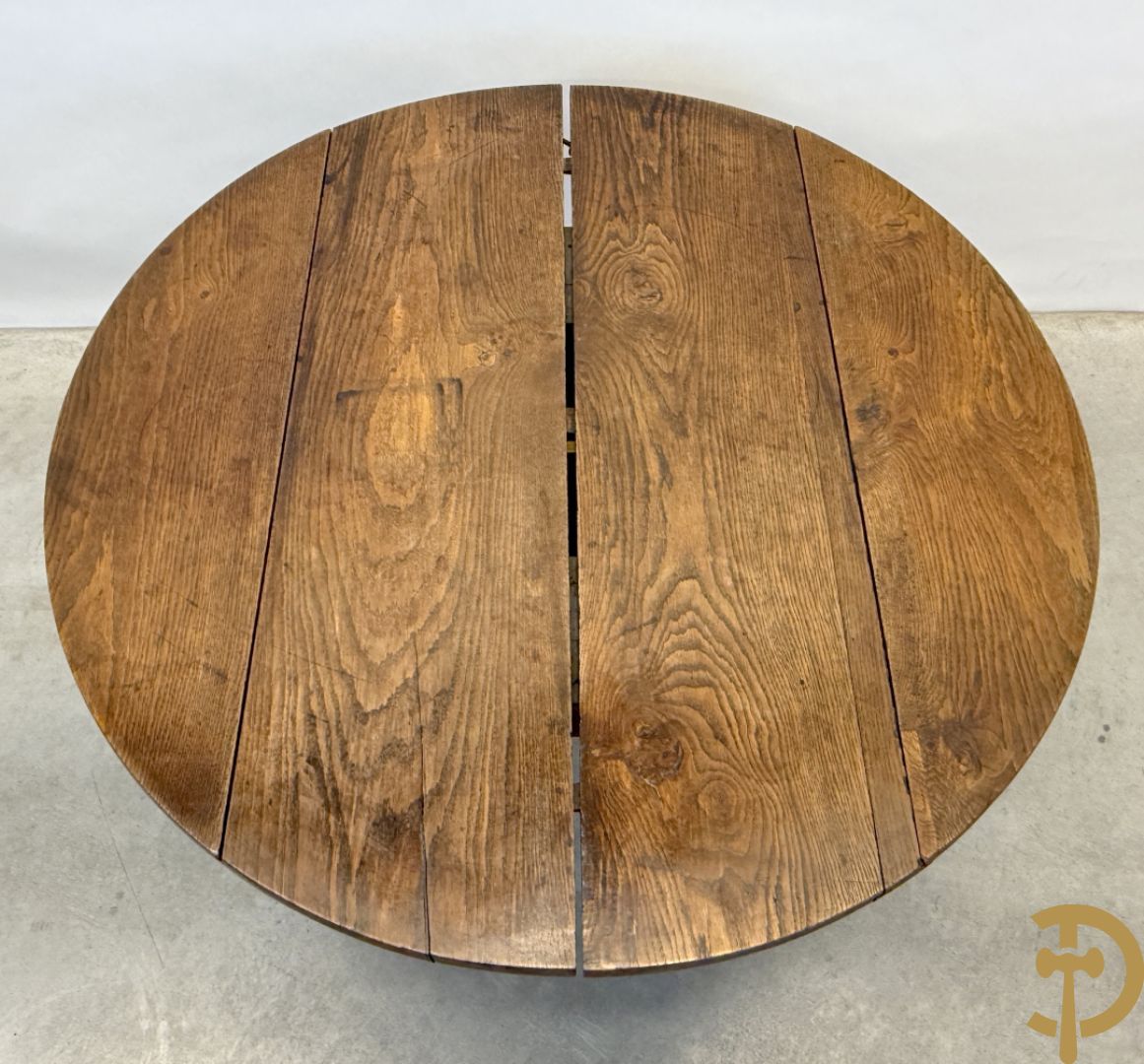 Eiken uittrekbare coulissetafel op 6 uittrekbare poten