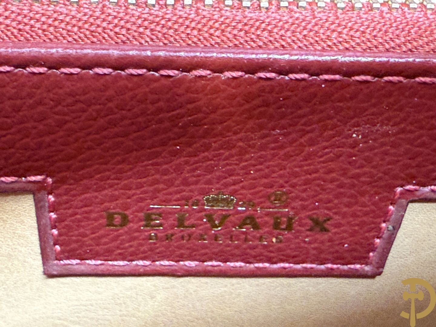 Bordeaux lederen handtas, geldbeugel, kaarthouder en portemonnee, Delvaux, model brillant