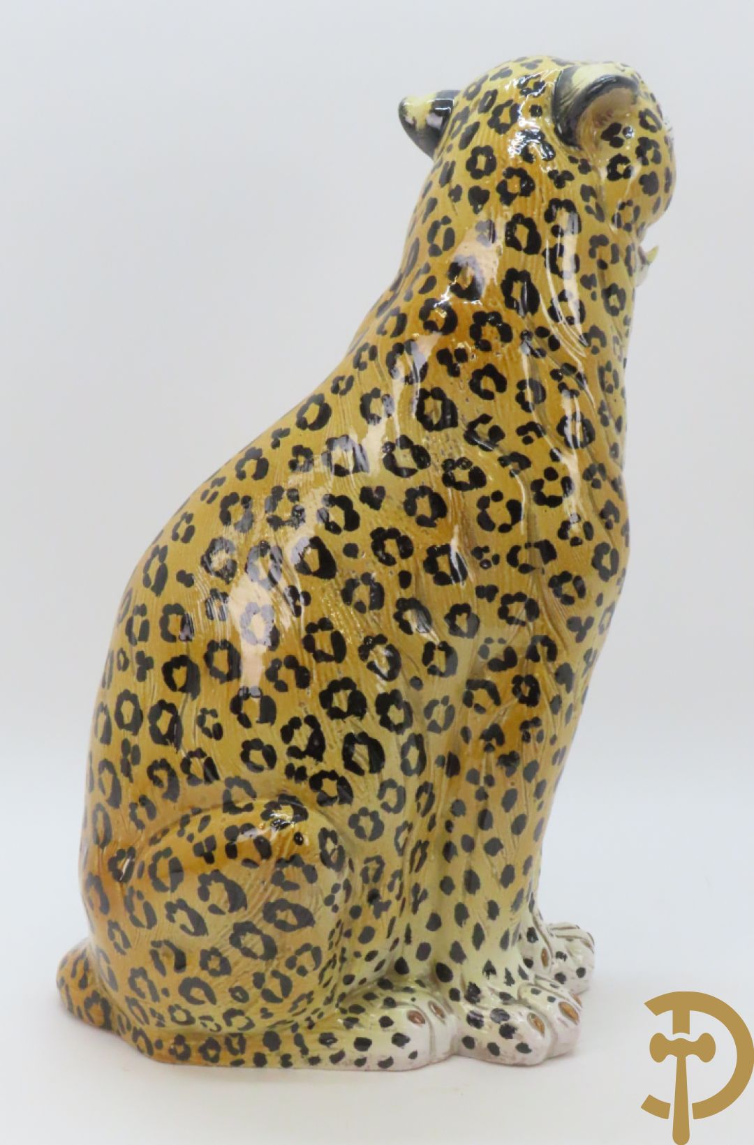 Keramieken luipaard, onderaan gestempeld Made in Italy