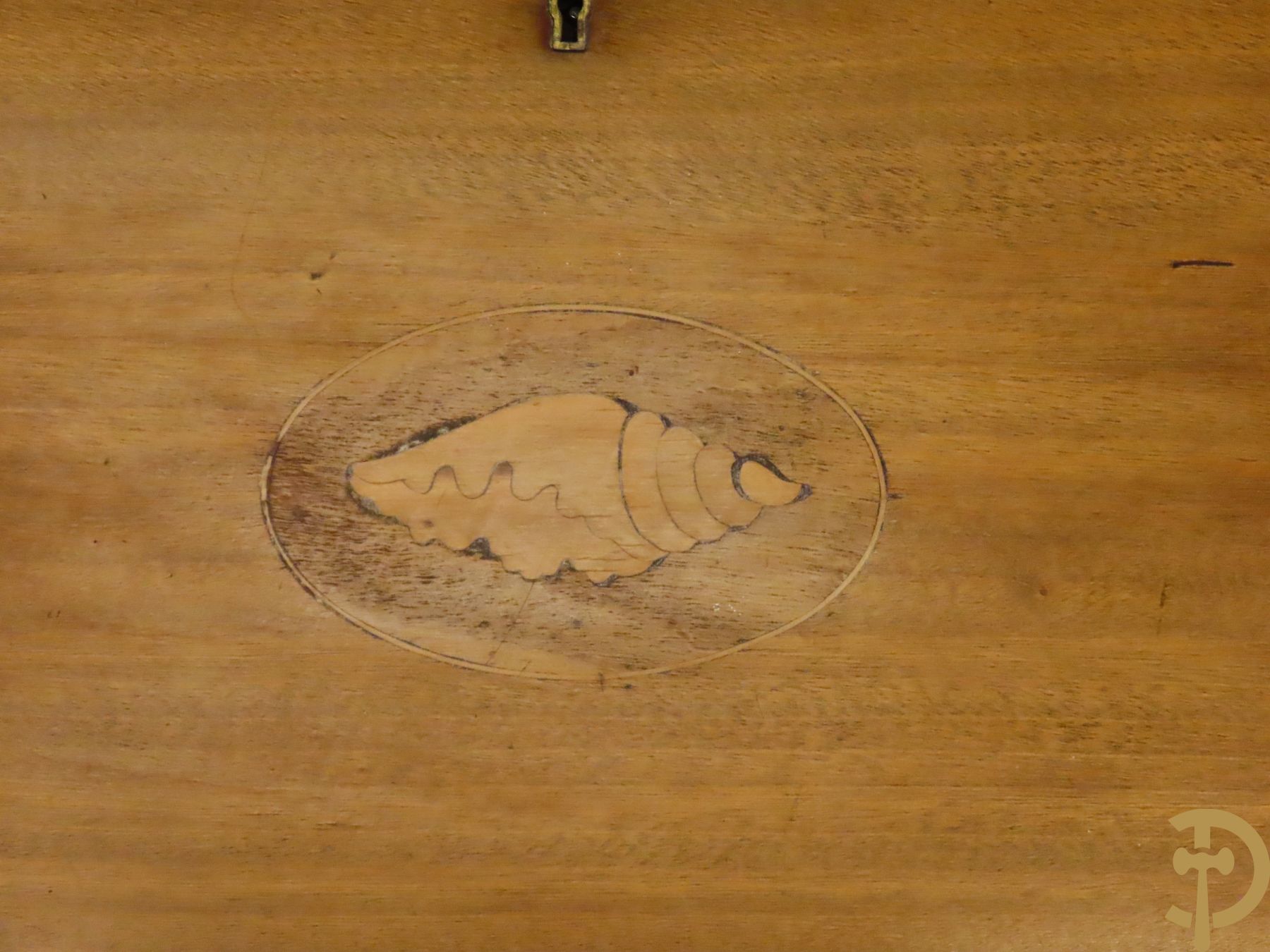 Engels notelaren klapbureau met 3 lades en inleg