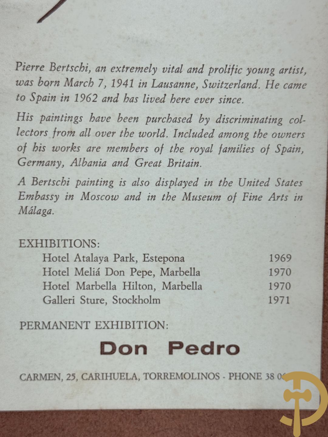 BERTSCHI P. (Pierre) getekend 