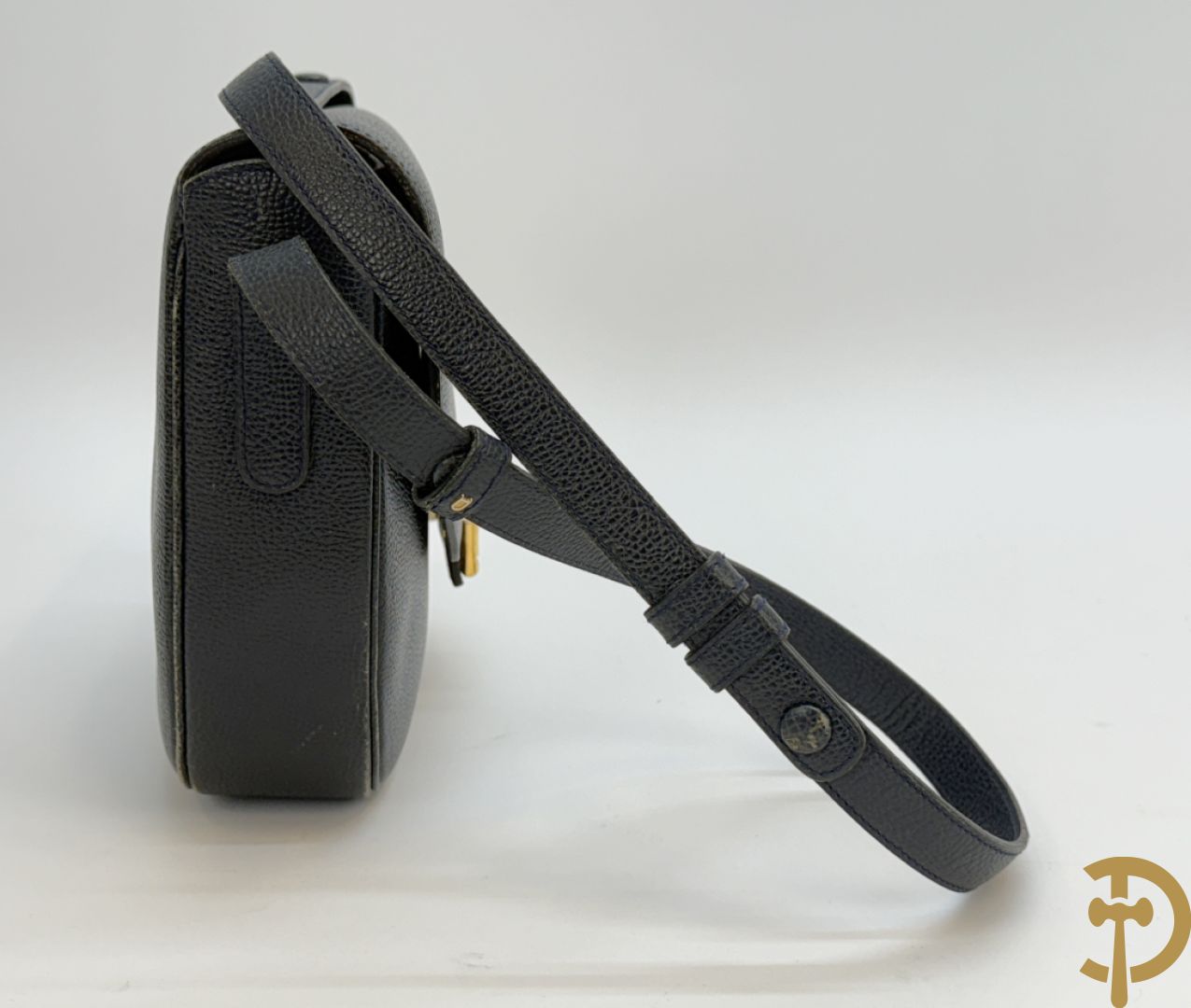 Blauwe lederen schoudertas Delvaux