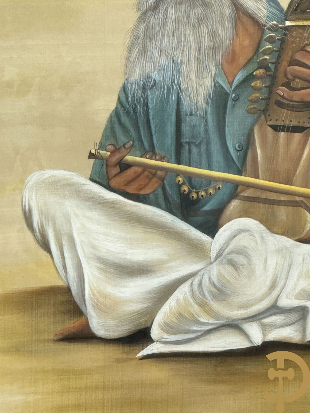 Drie Indische handgekleurde, geaquarelleerde en geanimeerde scènes