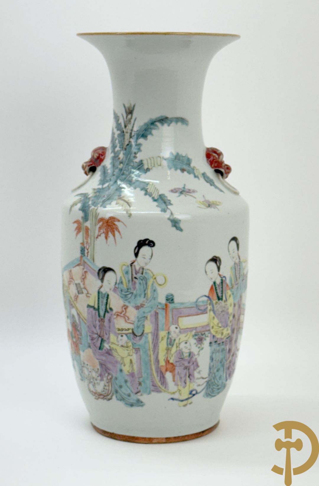 Chinese porseleinen vaas met decor van geisha