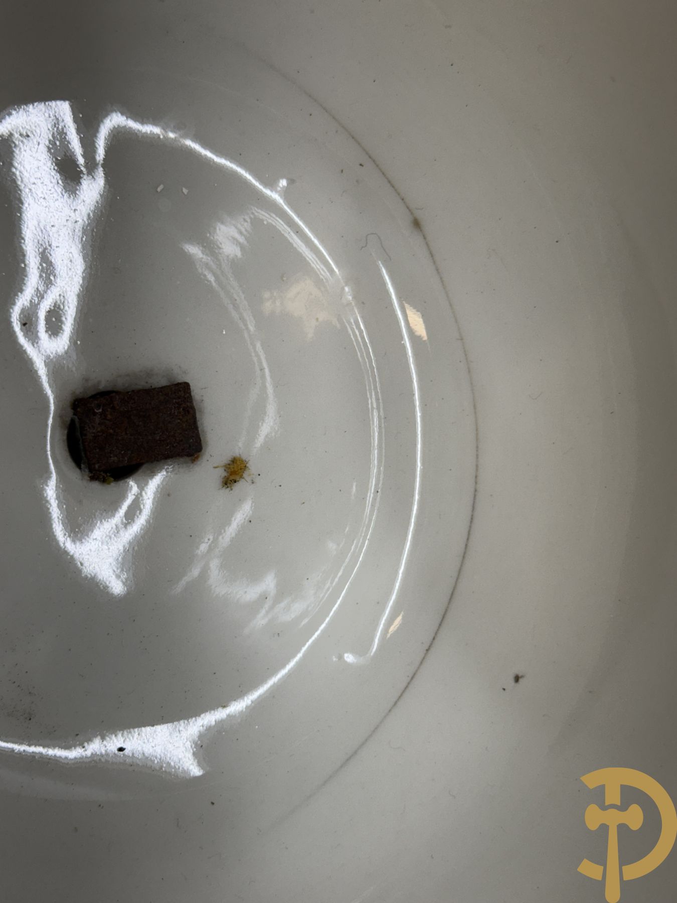 Paar roze gekleurde porseleinen coupes met idyllisch landschap in decalcomanie decor met vergulde rand