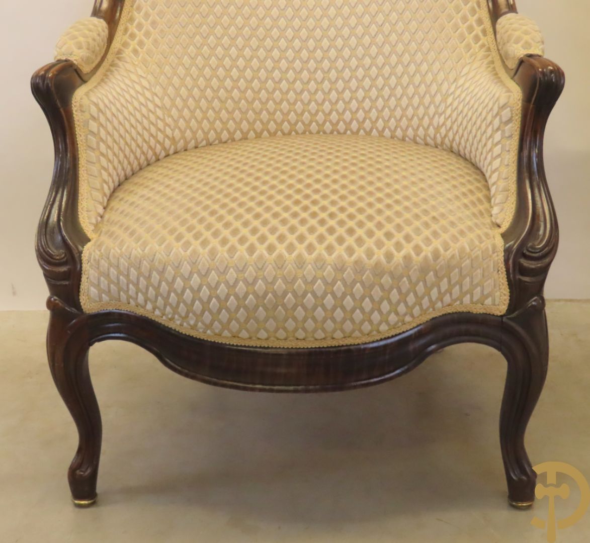 Louis Philippe salonensemble bestaande uit canapé, 2 armzetels en 2 stoelen