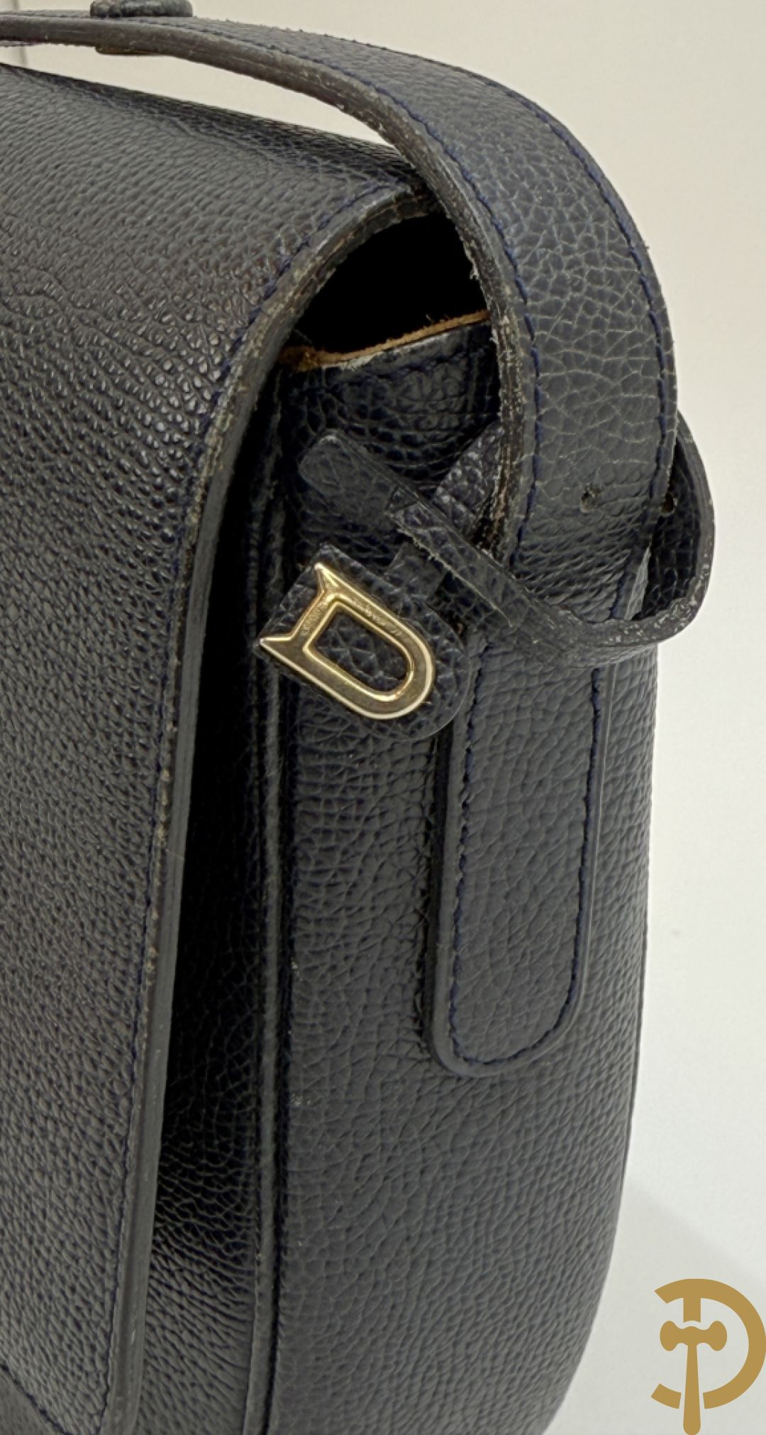 Blauwe lederen schoudertas Delvaux