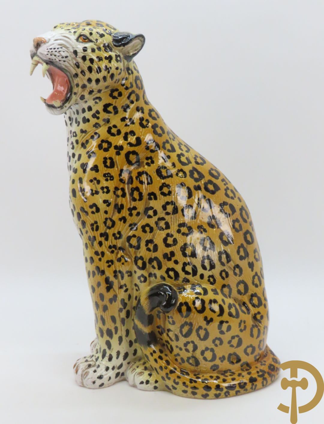 Keramieken luipaard, onderaan gestempeld Made in Italy