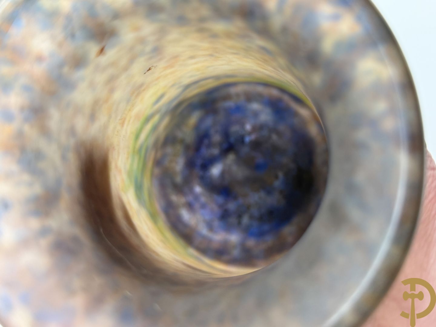 MÜLLER FRERES Luneville getekend, Art Deco vaas in glaspasta