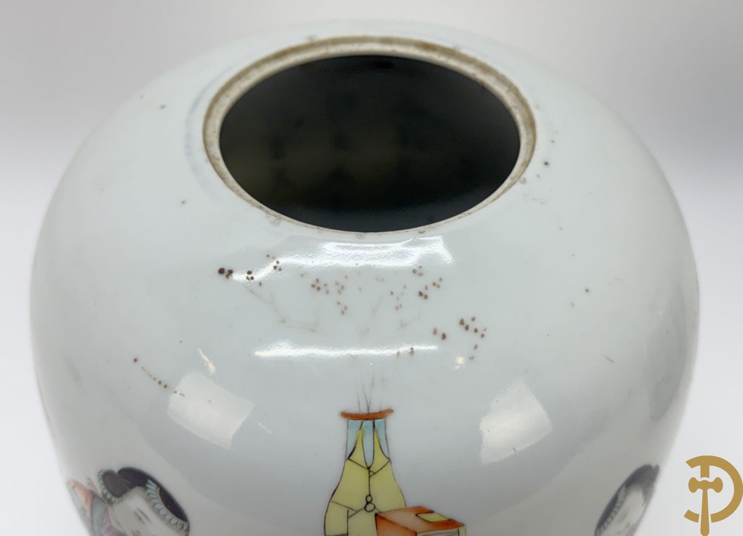 Chinese porseleinen dekselpotiche met vogel- en bloemendecor + Chinese porseleinen dekselkom met bloemen- en vogeldecor