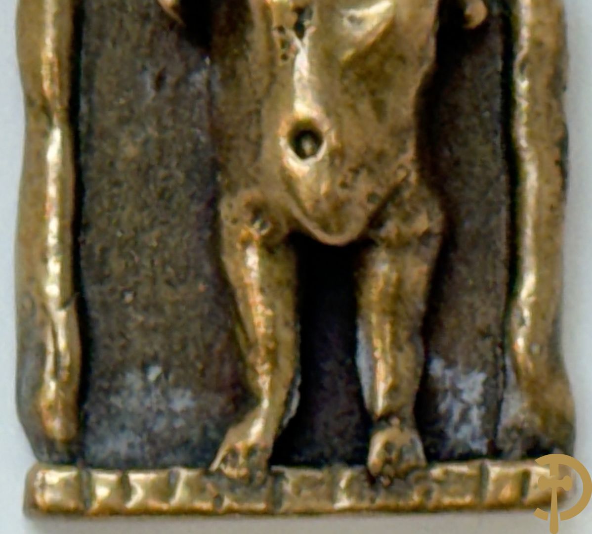 VERMEERSCH J. getekend 1971 - Bronzen hanger met typisch mannetje - Uniek exemplaar met duimafdruk