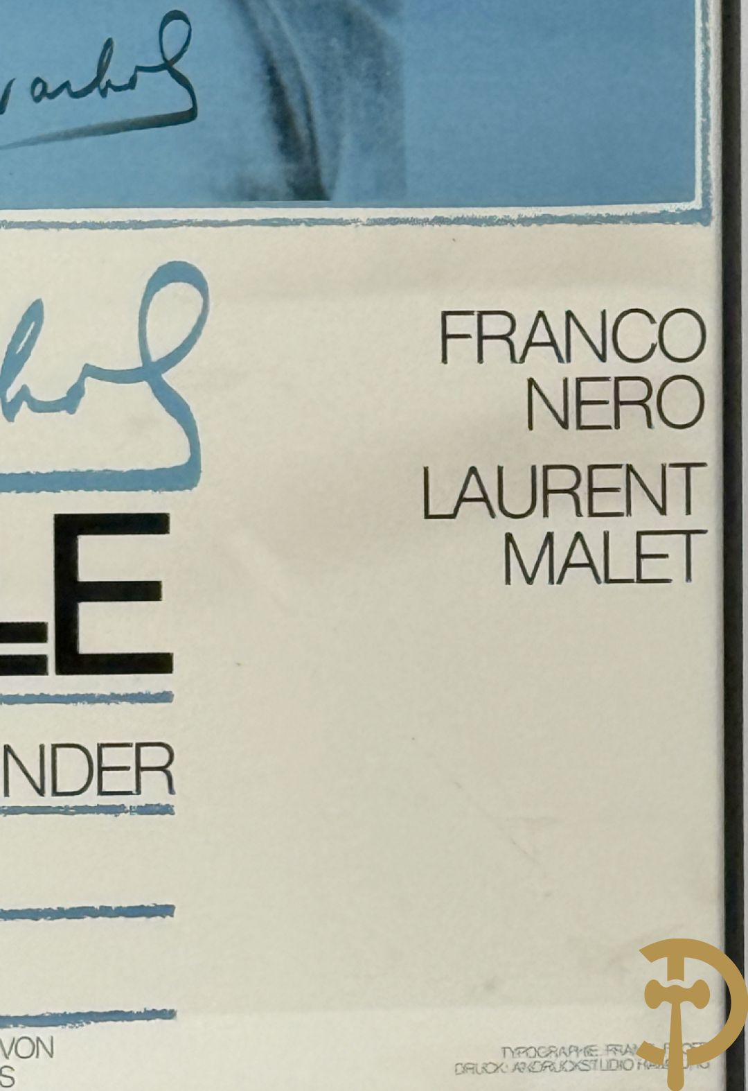 Oude affiche door Andy Warhol ontworpen voor de film Querelle, getekend in de plaat offset in colours