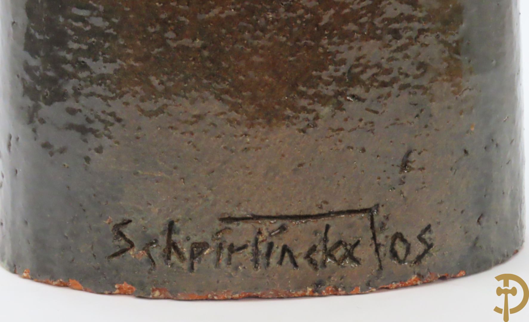 SCHEIRLINCKX Jos getekend - Karaktervol modern geglazuurd keramieken beeld van een hoofd