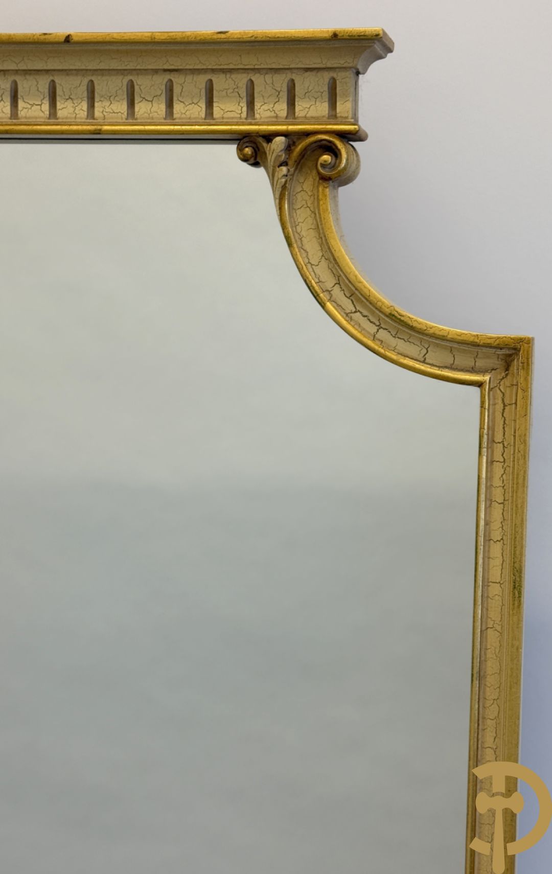 Console + gepolychromeerde spiegel, Louis XVI stijl