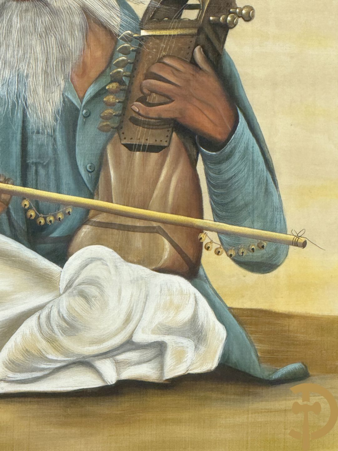 Drie Indische handgekleurde, geaquarelleerde en geanimeerde scènes