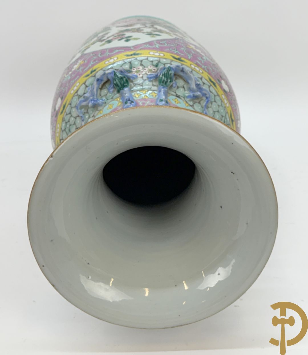 Chinese porseleinen vaas met vogel- en bloemendecor