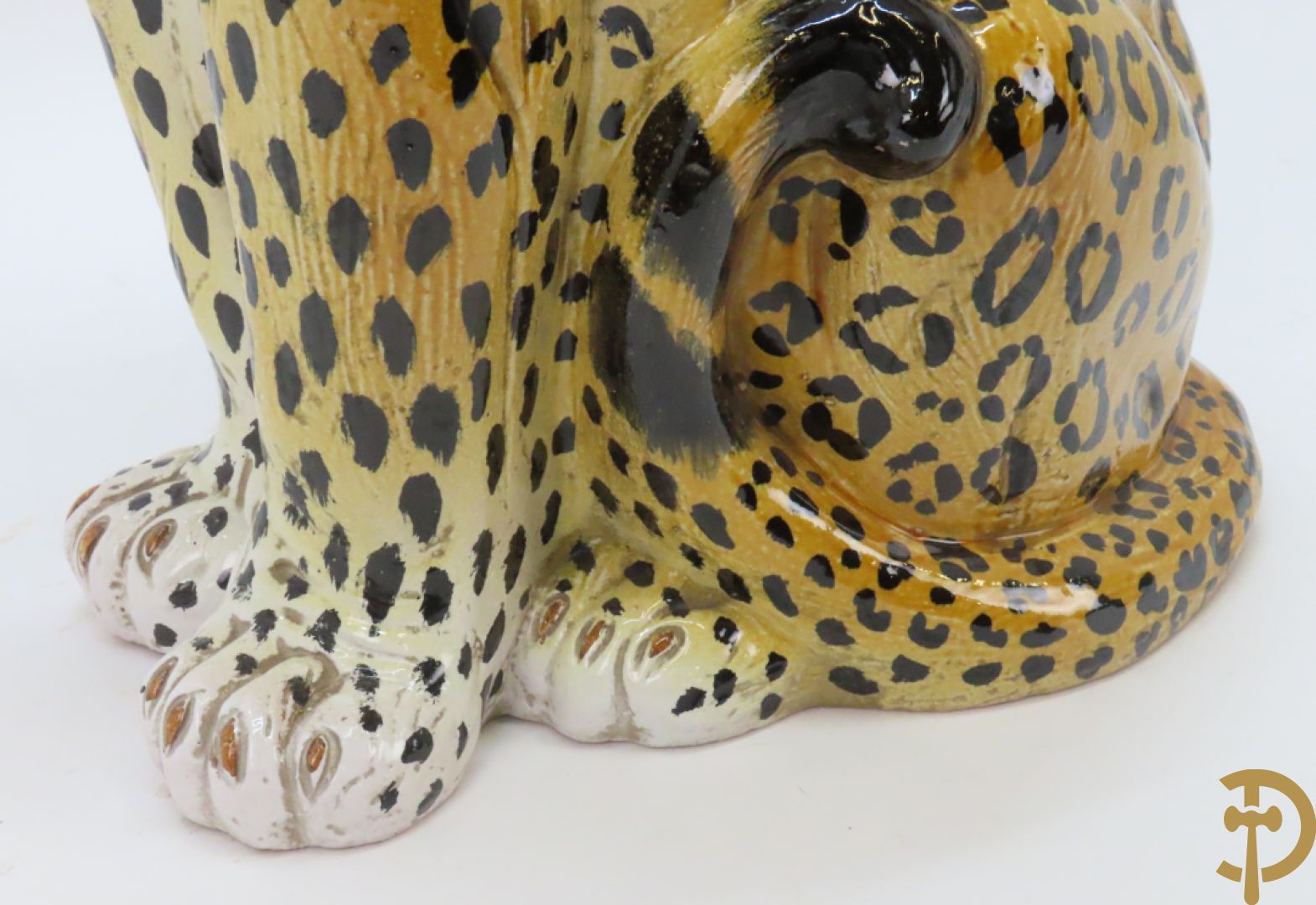Keramieken luipaard, onderaan gestempeld Made in Italy