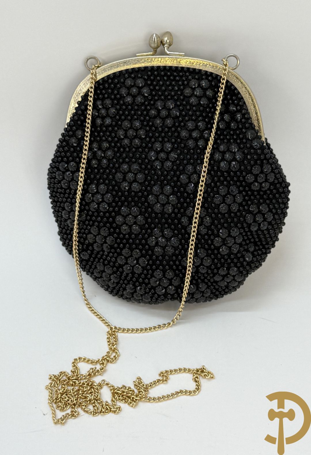 Kroko zwart lederen handtas, Le Sellier Bruxelles + zwart lederen kroko clutch + bruin lederen kroko enveloppetas + toneelhandtasje