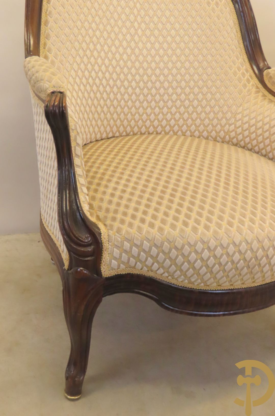 Louis Philippe salonensemble bestaande uit canapé, 2 armzetels en 2 stoelen