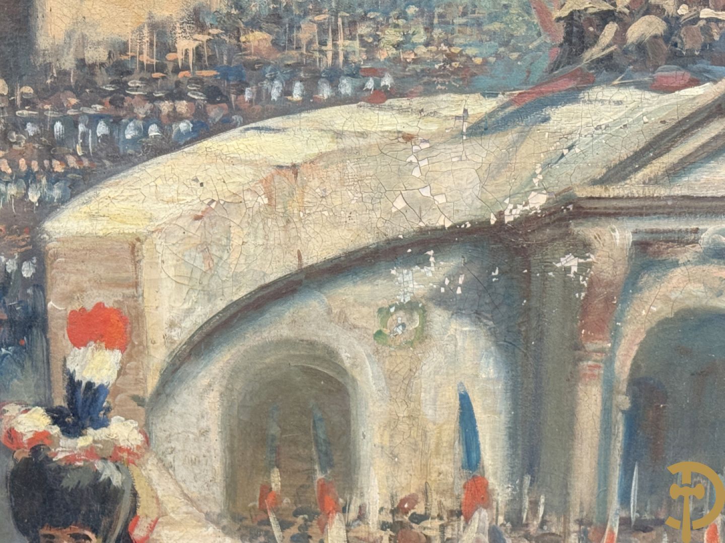 Onleesbaar getekend links onder 