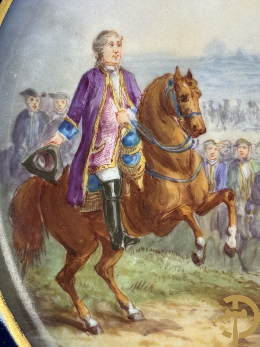 Paar handbeschilderde porseleinen Sèvres borden 