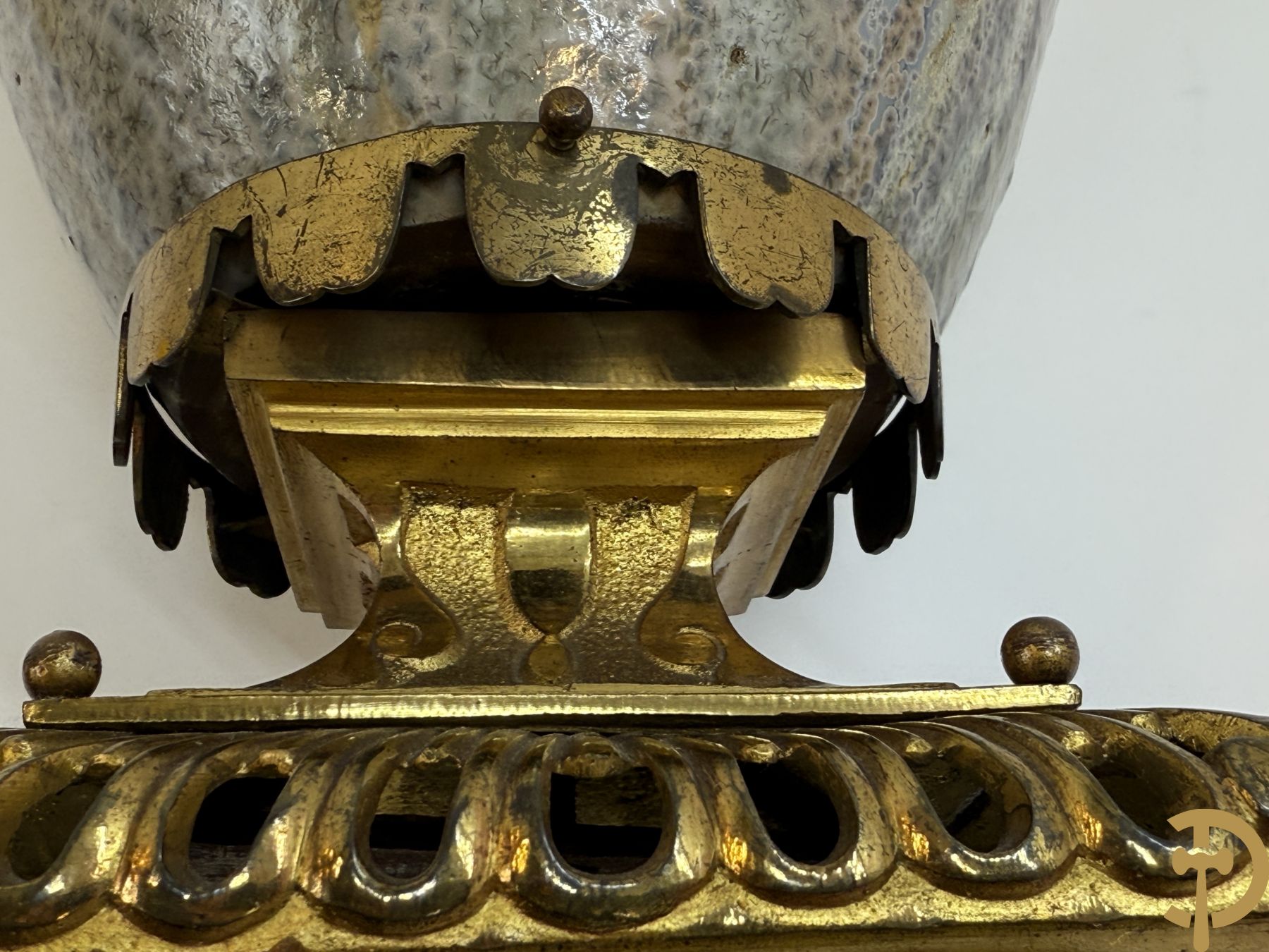 Art deco vaas, in de stijl van Millet Paul, als lampadaire gemonteerd