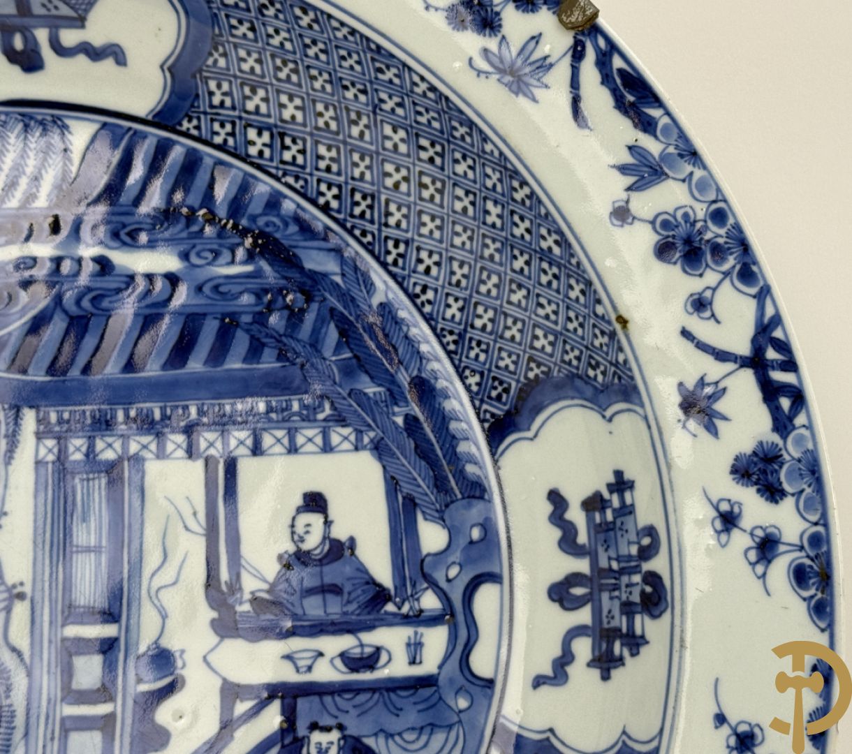 Chinese blauw/wit porseleinen schotel 