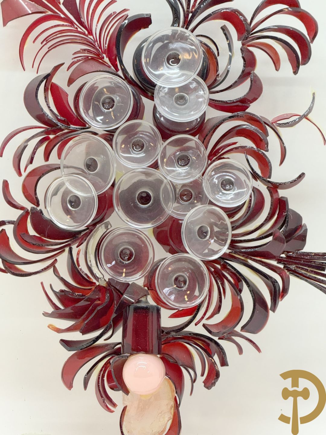 BERRE Gil getekend 1973 - Kunstwerk gemaakt van gekleurde glazen