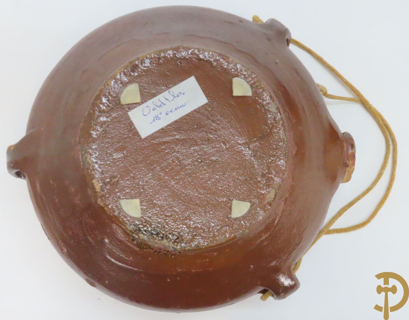 Langerwehe steengoed kruik + twee steengoed veldkruiken +Keulse dekselkan + bronzen mortier met stamper