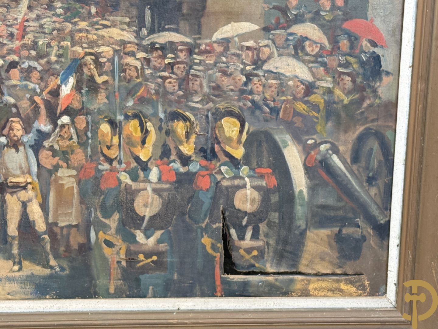 Onleesbaar getekend links onder 